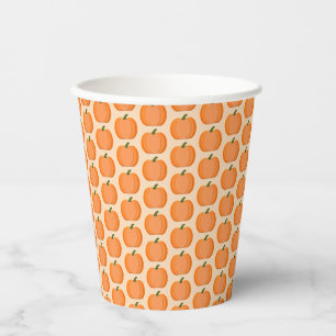 Vasos De Papel Cute Naranja Sexo Neutral Calabaza Patterada