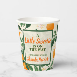 Vasos De Papel Cute Naranja Theme Baby Shower