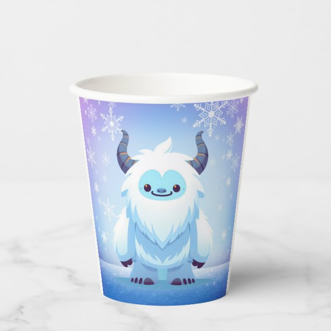 Vasos De Papel Cute Navidad/invierno yeti (Anverso)