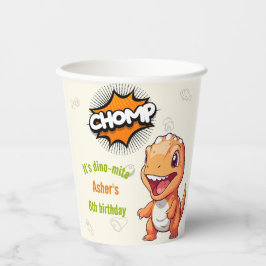 Vasos De Papel Cute Orange Dinosaur T-Rex