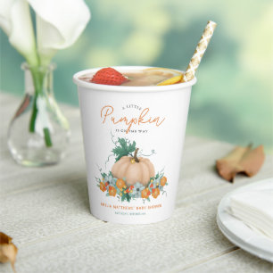 Vasos De Papel Cute otoño otoño caída Calabaza floral Rústica Bab