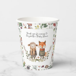 Vasos De Papel Cute Otumn | Woodland Forest Baby Shower