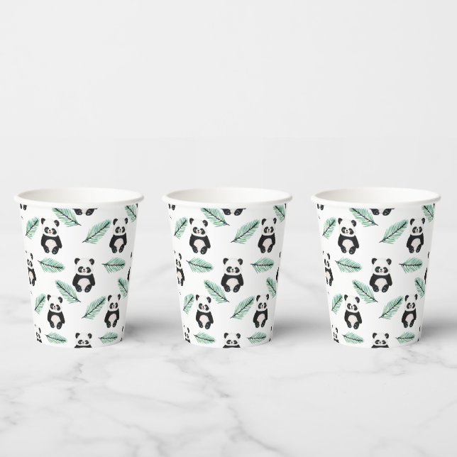 Vasos De Papel Cute panda and palm leaf pattern (Multi)