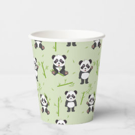Vasos De Papel Cute Panda Bear Bamboo Kawaii Animals Pattern