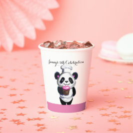 Vasos De Papel Cute Panda Bear Birday Paper cup