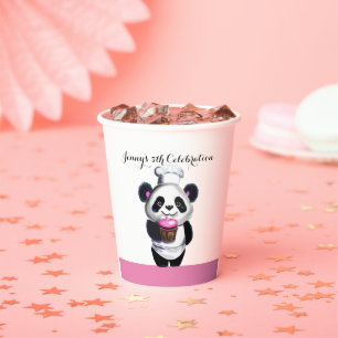 Vasos De Papel Cute Panda Bear Birday Paper cup