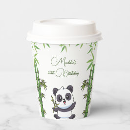Vasos De Papel Cute Panda Kiddie Fiesta de cumpleaños taza de pap