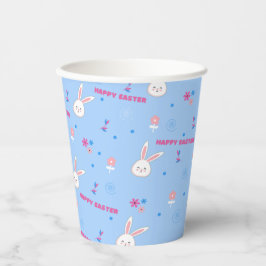 Vasos De Papel Cute Pastel Color Semana Santa Bunny Floral