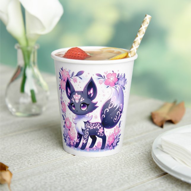 Vasos De Papel Cute Pastel Fox Baby Shower (in situ)