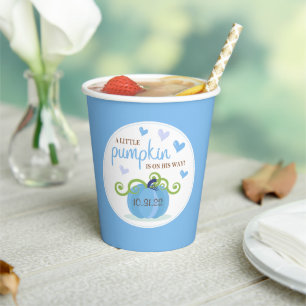 Vasos De Papel Cute Pequeño Calabaza Boys Baby Shower