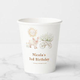 Vasos De Papel Cute Pig Wheelbarrow Baby Shower Birthday