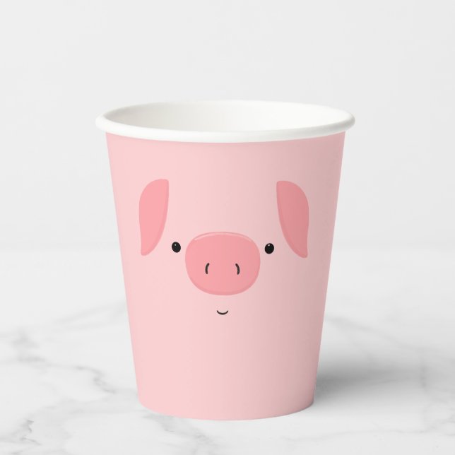 Vasos De Papel Cute Piggy (Anverso)