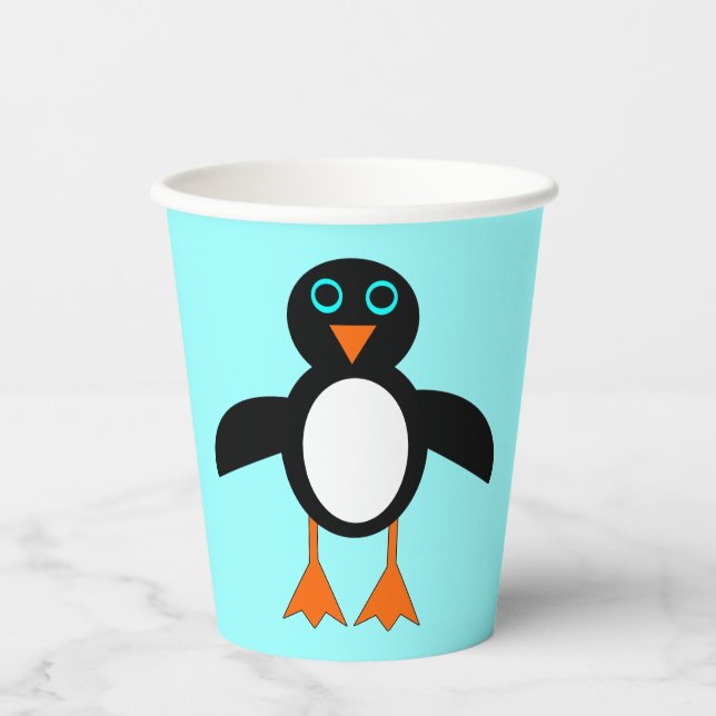 Vasos De Papel Cute pingüino (Anverso)
