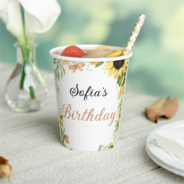 Vasos De Papel Cute Pink fairy Coquette primer cumpleaños