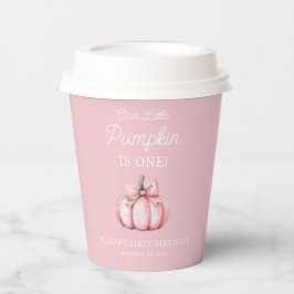 Vasos De Papel Cute Pink Pumpkin Girl Baby 1st Birthday