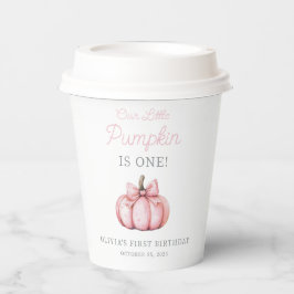 Vasos De Papel Cute Pink Pumpkin Girl Baby First Birthday