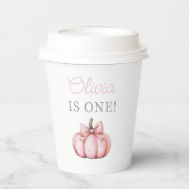 Vasos De Papel Cute Pink Pumpkin Girl Baby First Birthday