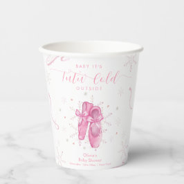 Vasos De Papel Cute Pink Snowflake Ballerina Girl Baby Shower 