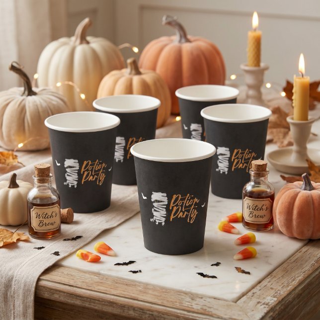 Vasos De Papel Cute Potion Party Mummy Cat Halloween (Subido por el creador)
