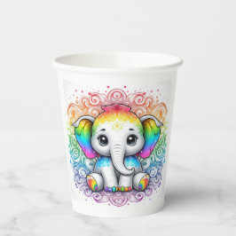 Vasos De Papel Cute rainbow baby elephant paper cup