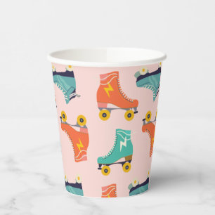Vasos De Papel Cute Roller Skate Tema Cups de papel de cumpleaños
