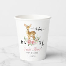 Cute Rosa Oh Deer Baby Girl Ducha Cubos De Papel