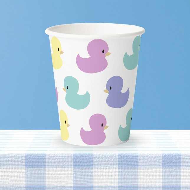 Vasos De Papel Cute Rubber Duck Gender Neutral Baby Shower (Subido por el creador)