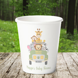 Vasos De Papel Cute Safari Animal Baby Shower