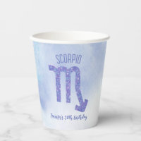 Cute Scorpio Astrología Rótulo Personalizado Púrpu
