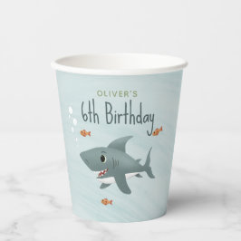 Vasos De Papel Cute Shark Ocean Birthday Boys