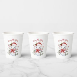 Vasos De Papel Cute Snowman Christmas Paper cup