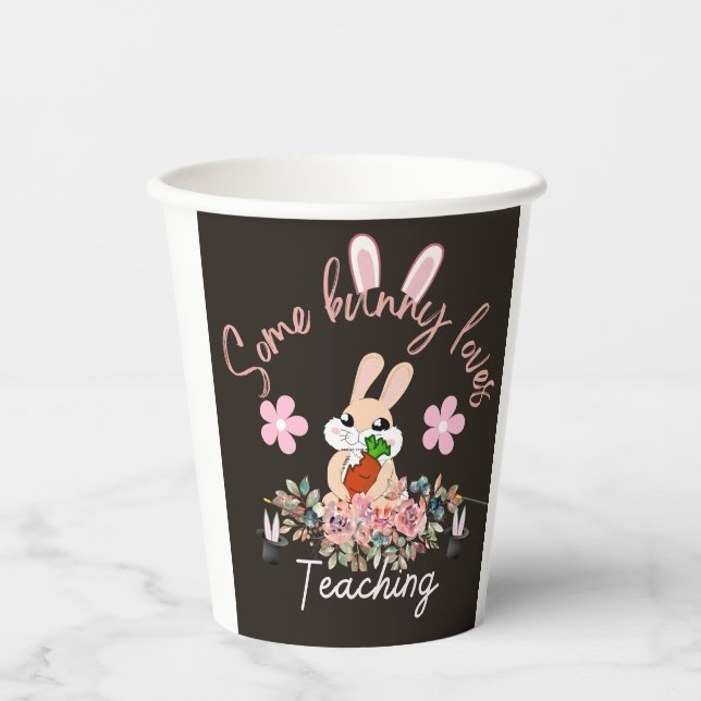 Vasos De Papel Cute some bunny loves teaching mug (Anverso)