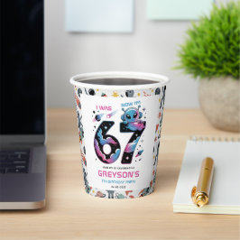 Vasos De Papel Cute Space 7th Birthday | Six & Seven Year Old