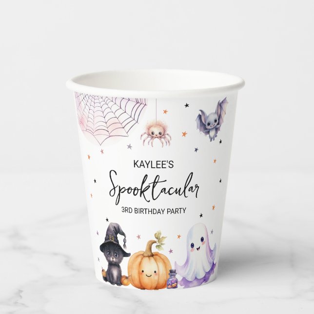 Vasos De Papel Cute Spooktacular Birday Party (Anverso)