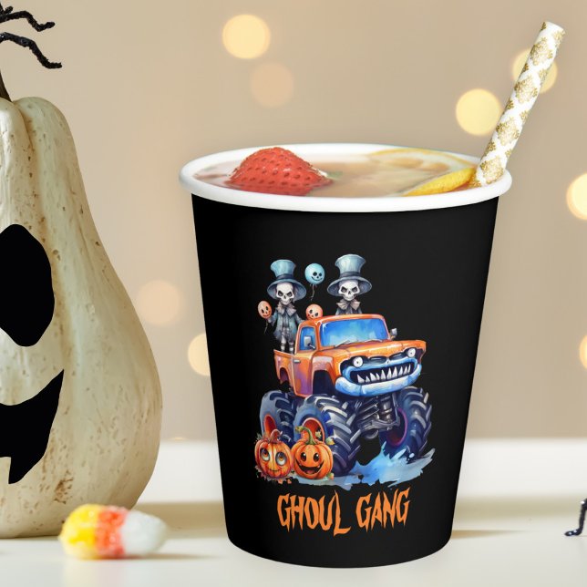 Vasos De Papel Cute Spooky Skeletons Ghoul Gang Truck Halloween (Subido por el creador)