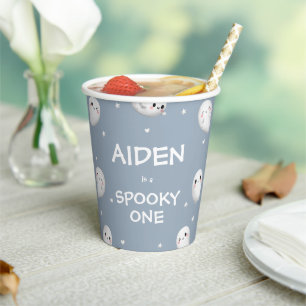 Vasos De Papel Cute Spooky Un niño de Halloween Primer cumpleaños