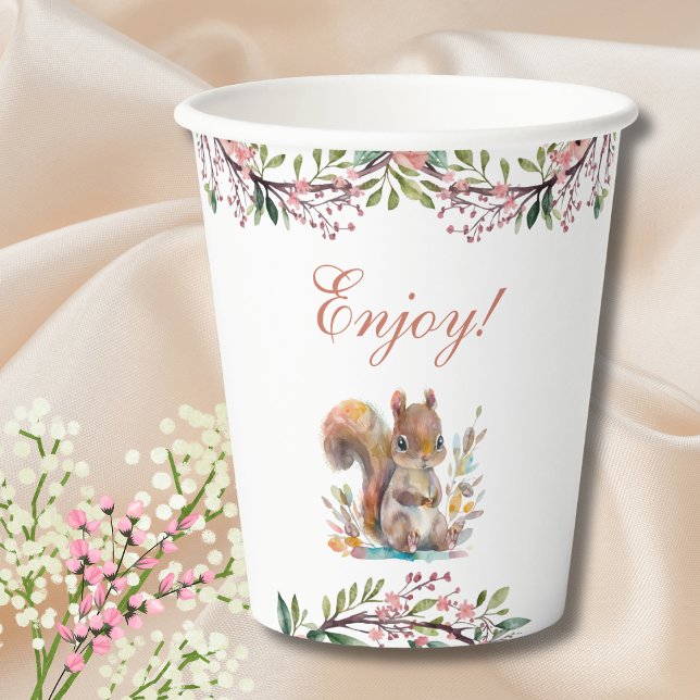 Vasos De Papel Cute Squirrel Forest Woodland Baby Shower (Subido por el creador)