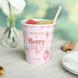 Vasos De Papel Cute Strawberry Daisy Berry Primera Foto Brithday