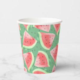 Vasos De Papel Cute Summer Kawaii Watercolor Watermelón