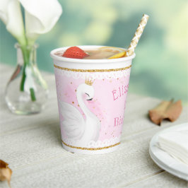 Vasos De Papel Cute Swan Princess Birday Paper cup