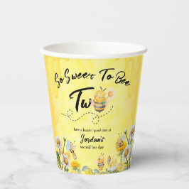 Vasos De Papel Cute Sweet To Bee Two Wildflower 1st birthday