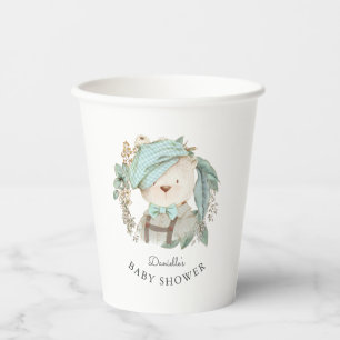 Vasos De Papel Cute Teddy Bear Baby Shower para niño