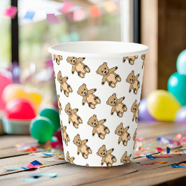 Vasos De Papel Cute Teddy Bear Pattern Niños Fiesta de cumpleaños
