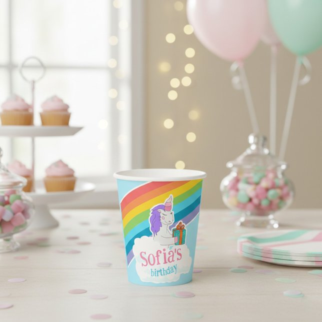 Vasos De Papel Cute Unicorn Rainbow Birthday Party Paper Cups (Subido por el creador)