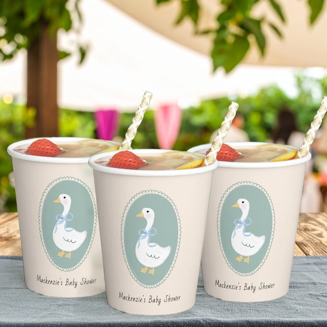 Vasos De Papel Cute Vintage Goose Baby Shower (Subido por el creador)