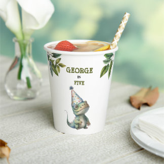 Vasos De Papel Cute Watercolor Kids Dinosaur Theme Birthday