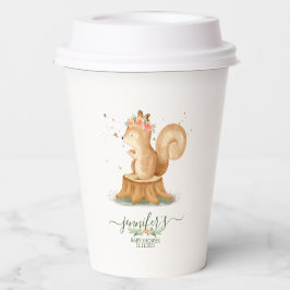 Vasos De Papel Cute Watercolor Squirrel wildlife newborn