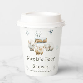 Vasos De Papel Cute Winter Arctic Cow Baby Shower