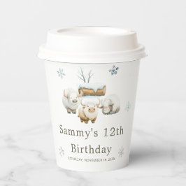 Vasos De Papel Cute Winter Arctic Cow Birday