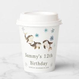 Vasos De Papel Cute Winter Arctic Whale Birthday Party